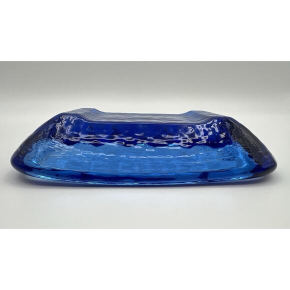 Fire and Light Recycled Glass Soap Dish Trinket Dish Cobalt Blue - Picture 8 of 11